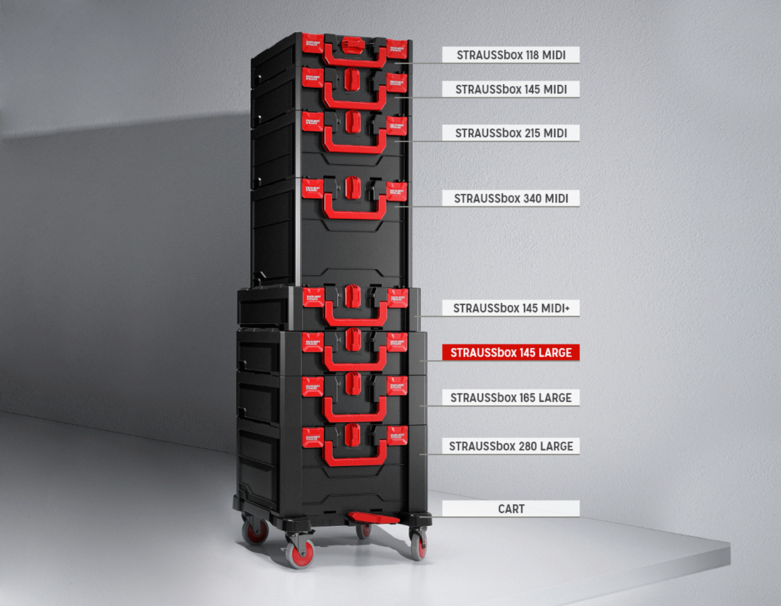 STRAUSSbox System: STRAUSSbox 145 large + schwarz/rot