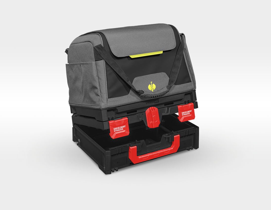 STRAUSSbox System: STRAUSSbox tool bag, closed + basaltgrey/acid yellow 2