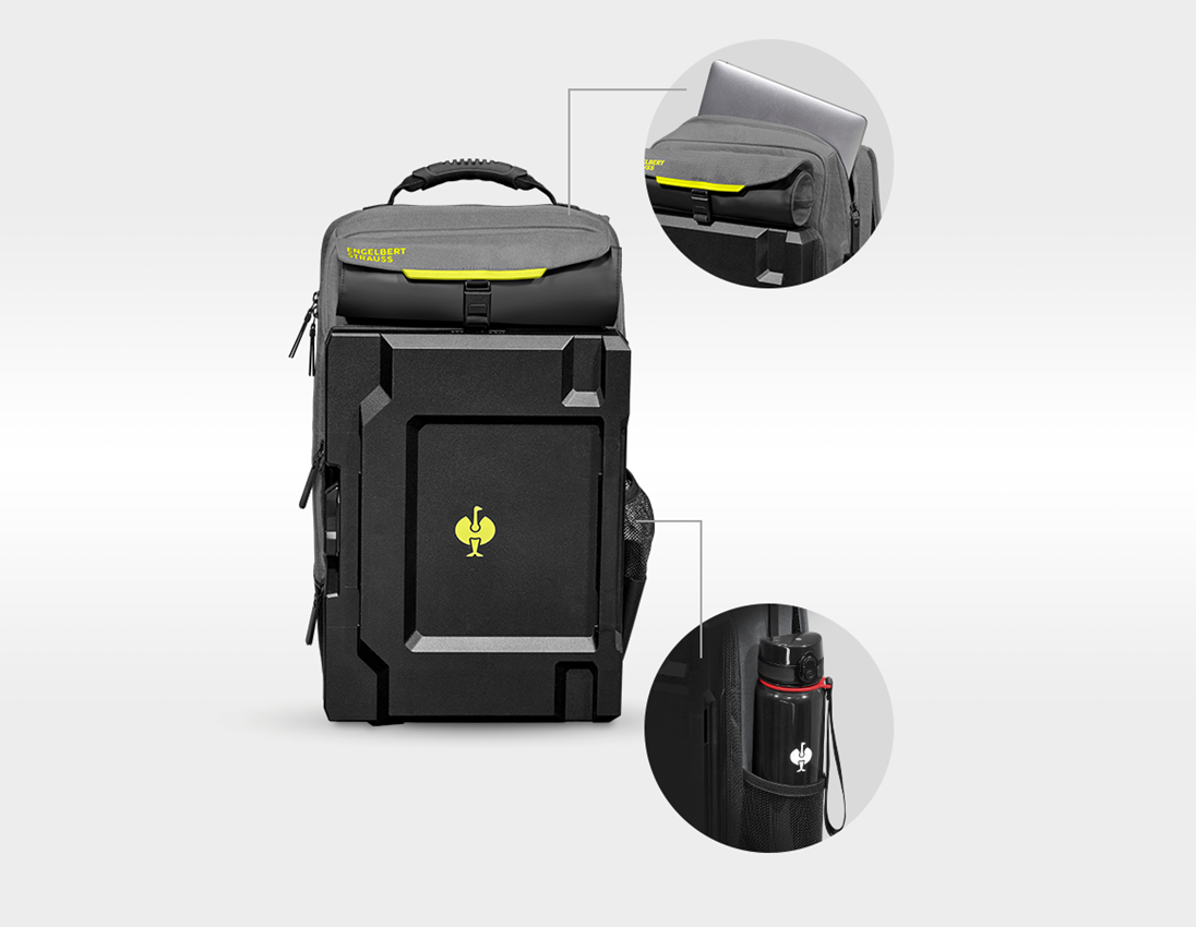 STRAUSSbox System: STRAUSSbox backpack + basaltgrey/acid yellow 5
