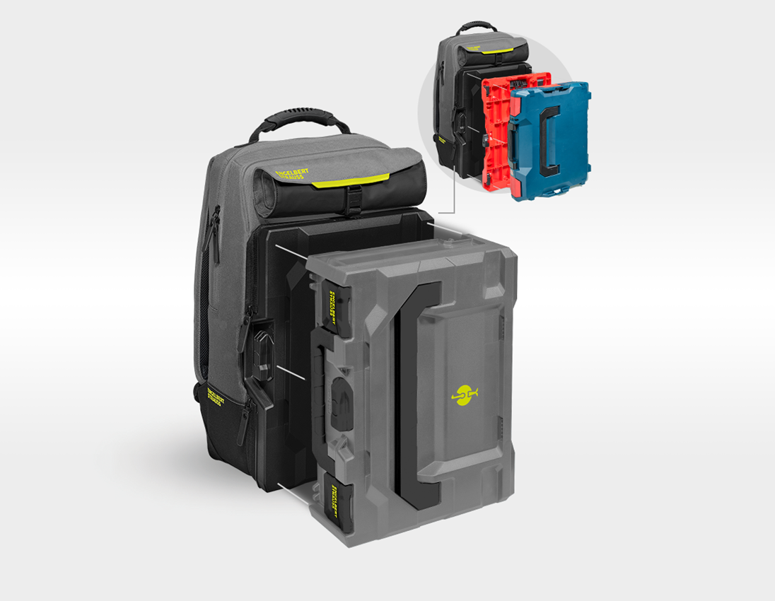 STRAUSSbox System: STRAUSSbox backpack + basaltgrey/acid yellow 2