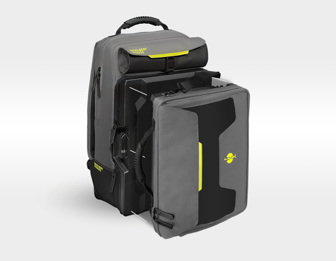 STRAUSSbox System: STRAUSSbox backpack + basaltgrey/acid yellow 4