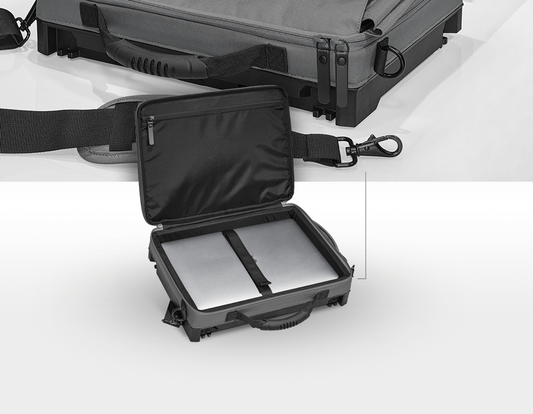 STRAUSSbox System: STRAUSSbox laptop bag + basaltgrey/acid yellow 1