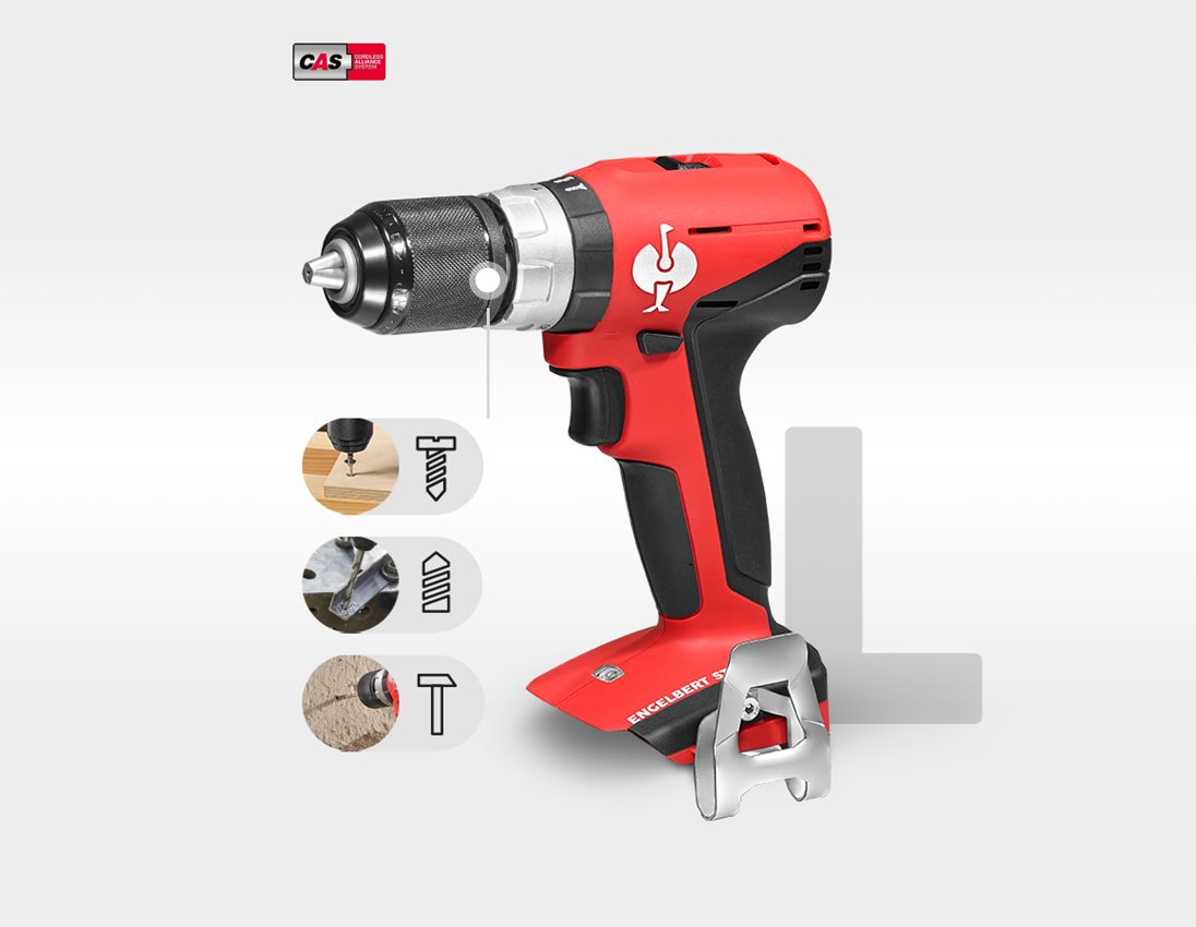 Tools: 18.0 V cordl.hammer drill screwdr.L + Cool box
