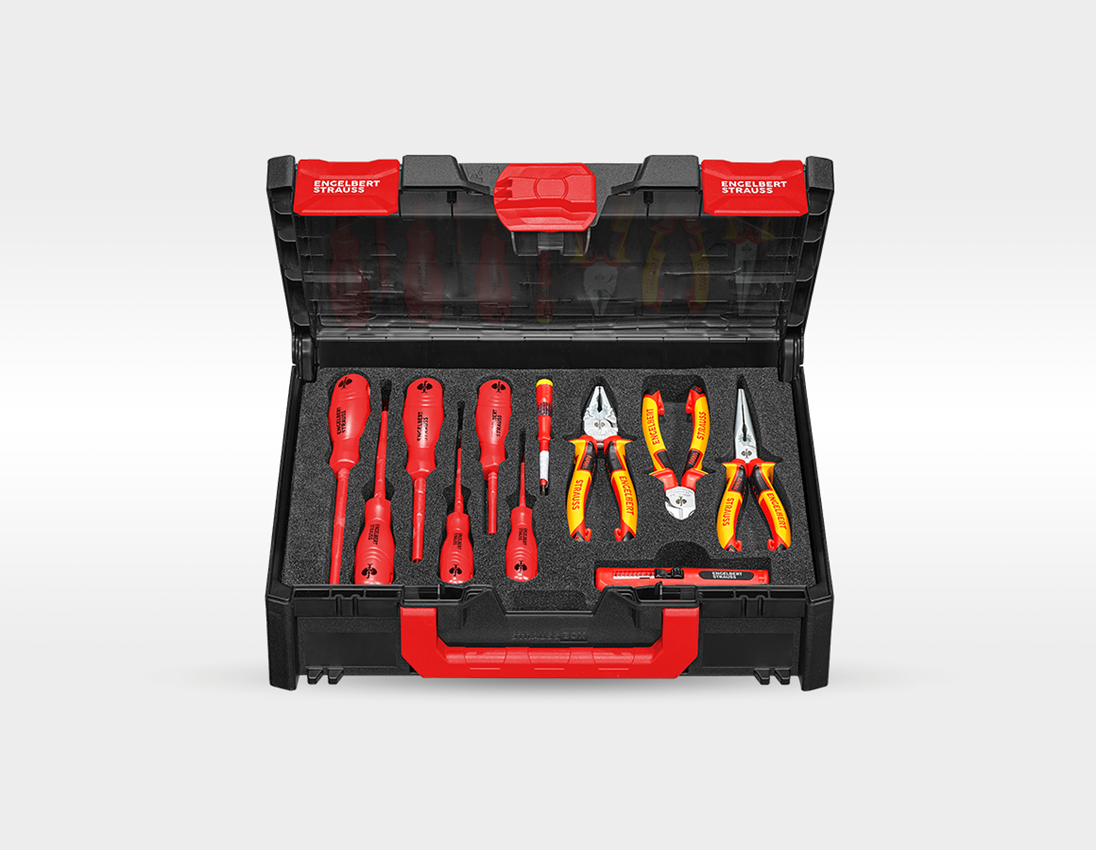 STRAUSSbox System: Tool set elect+multi drill screwdriver+STRAUSSbox + black 3