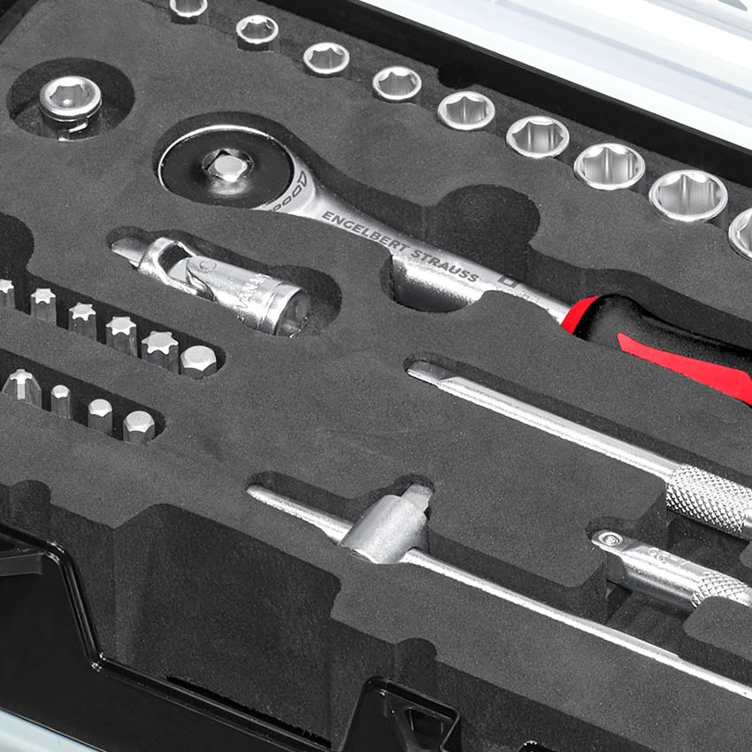 STRAUSSbox System: Socket wrench set lockfix 1/4 in STRAUSSbox mini 2