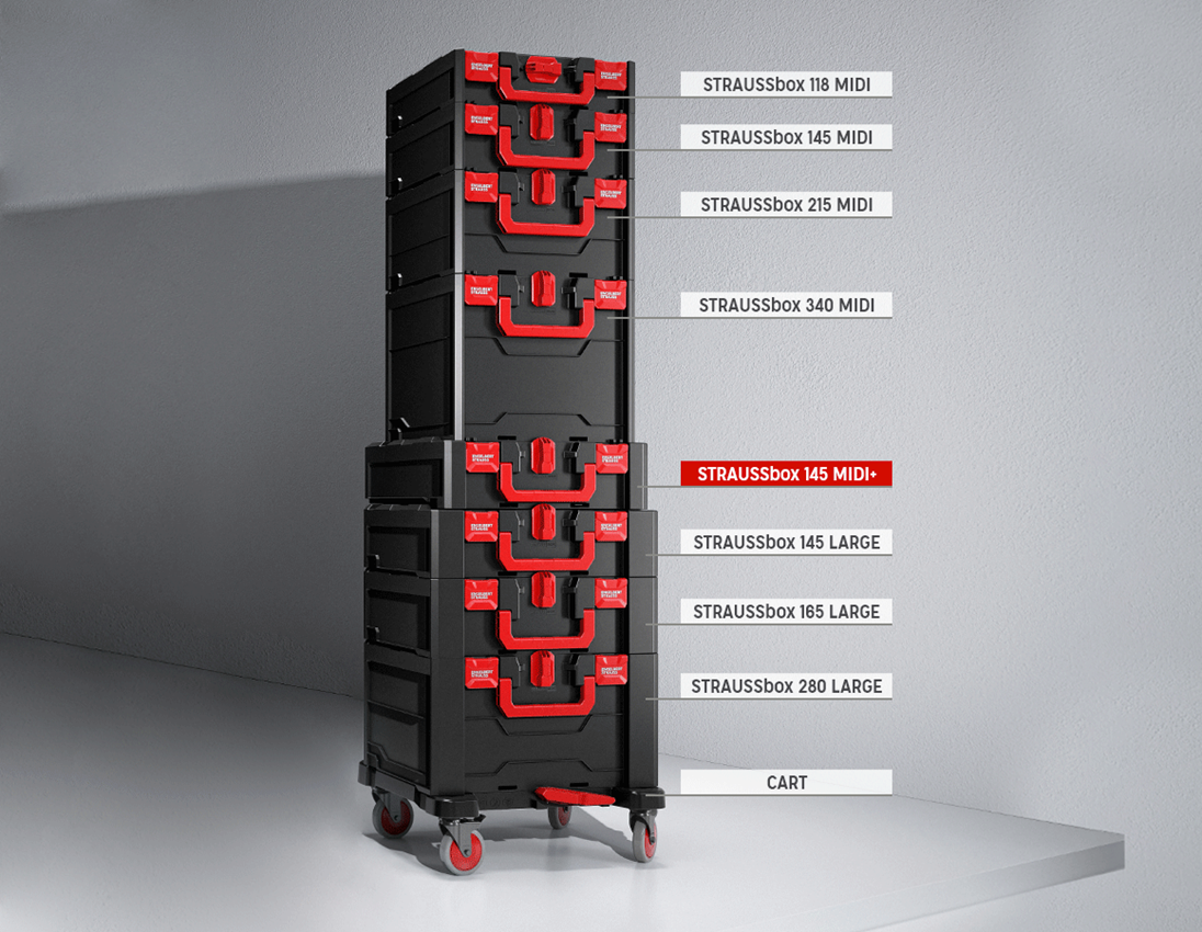 Système STRAUSSbox: Kit Ratch-Tech, droit dans STRAUSSbox 145 midi+ 3