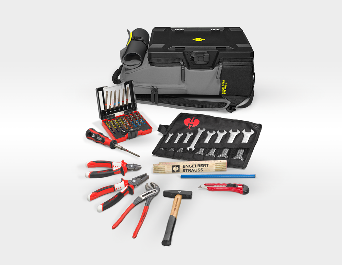 Tools: Insert Allround Classic + STRAUSSbox backpack + basaltgrey/acid yellow 1