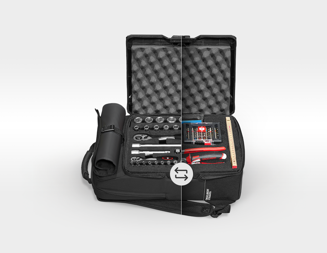 Werkzeuge: STRAUSSbox Rucksack Set+18,0 V Multi Bohrschrauber + schwarz 1