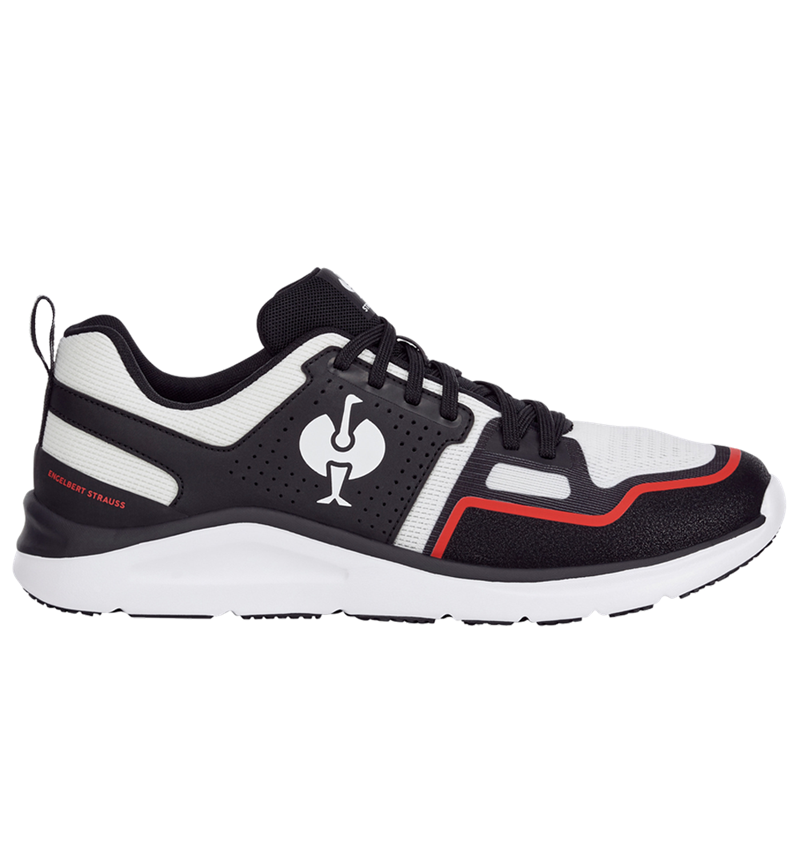 O1: O1 Work shoes e.s. Antibes low + black/white/straussred 4