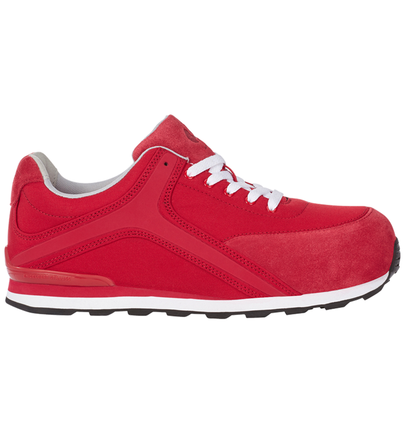 S1P: e.s. S1P Chaussures basses de sécurité Sutur + rouge vif