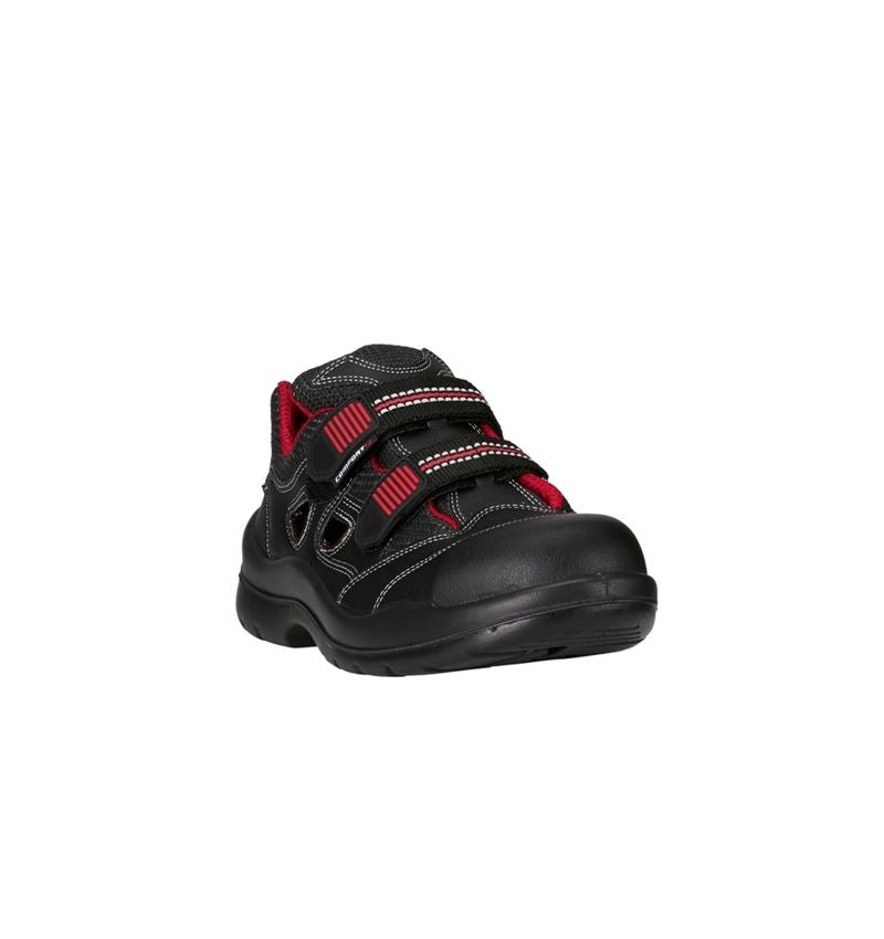 S1P	: S1P Safety sandal Comfort12 + black/red 1