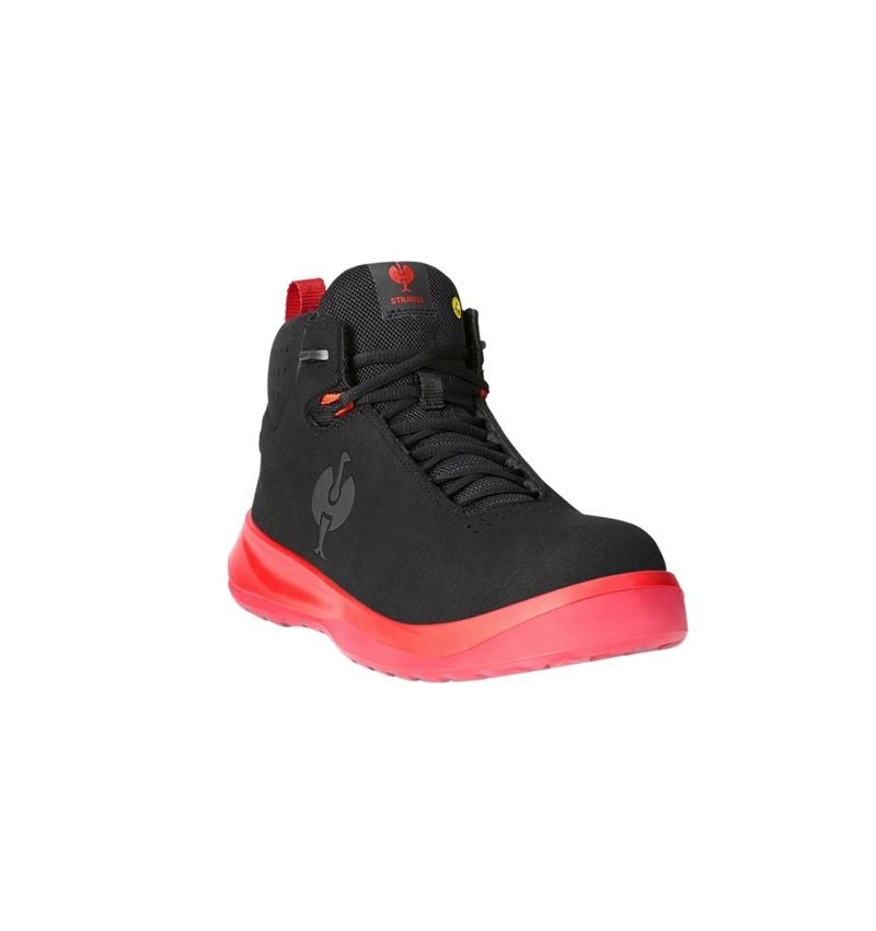 S1P: S1P Safety shoes e.s. Banco mid + black/solarred 1
