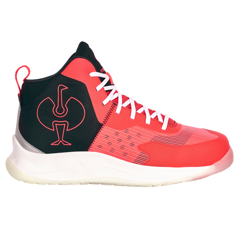 Chaussures: S1PS Chaussures basses de séc. e.s. Marseille mid + rouge fluo/noir 4