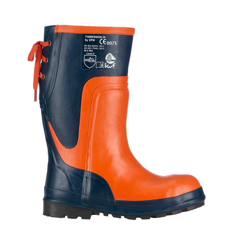 SB: SB Forestry safety boots Timberman III + blue/orange