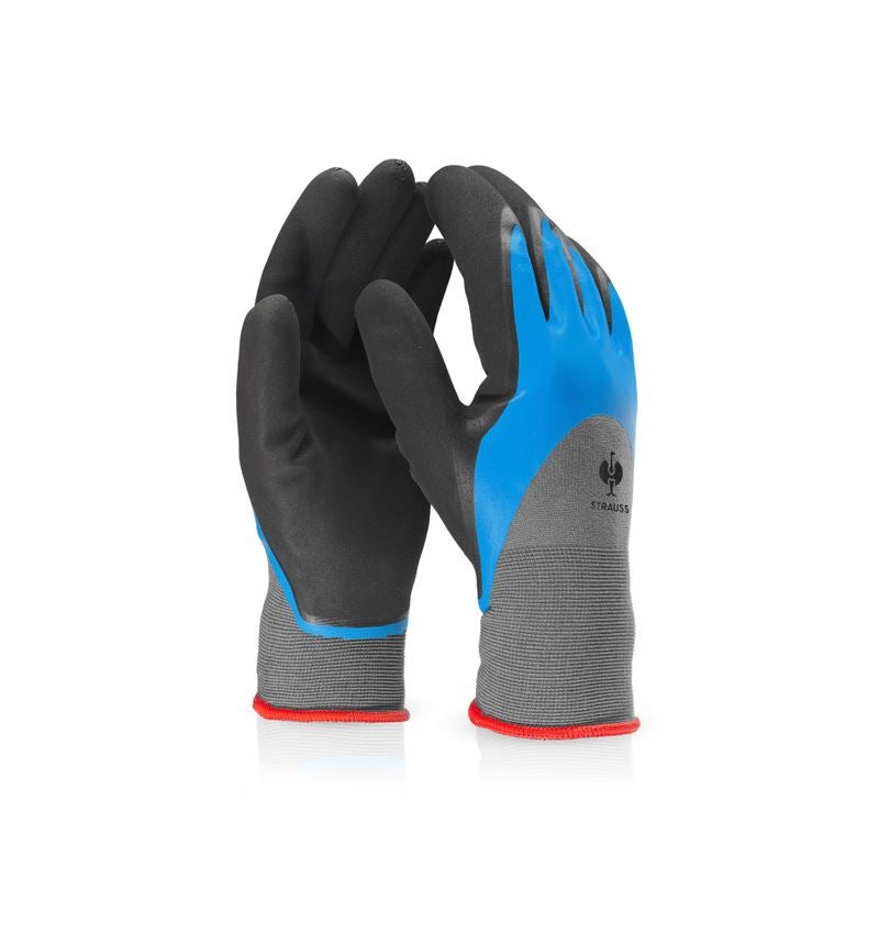 Beschichtet: Nitrilschaum-Handschuhe Flexible Pro + blau/grau-melange