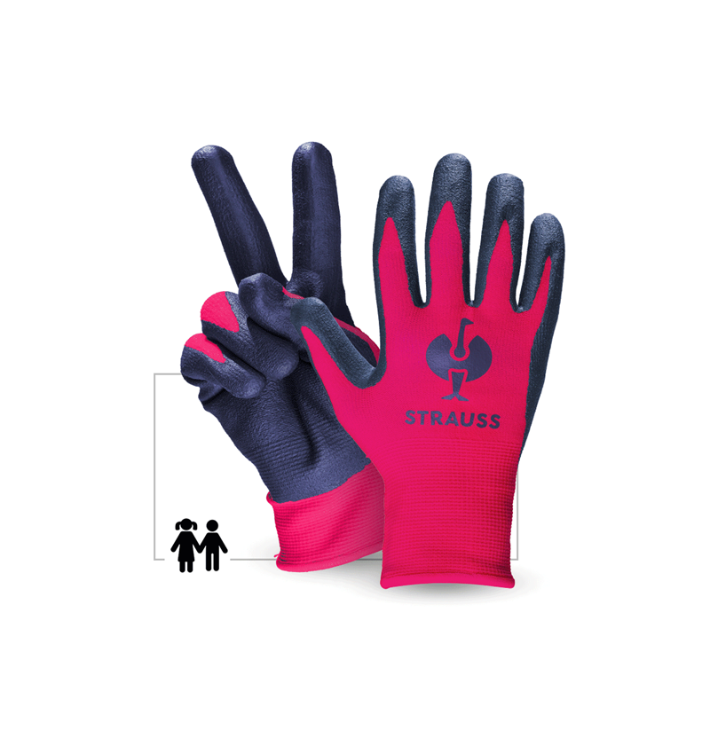 Accessories: e.s. Children's nitrile foam gloves + berry