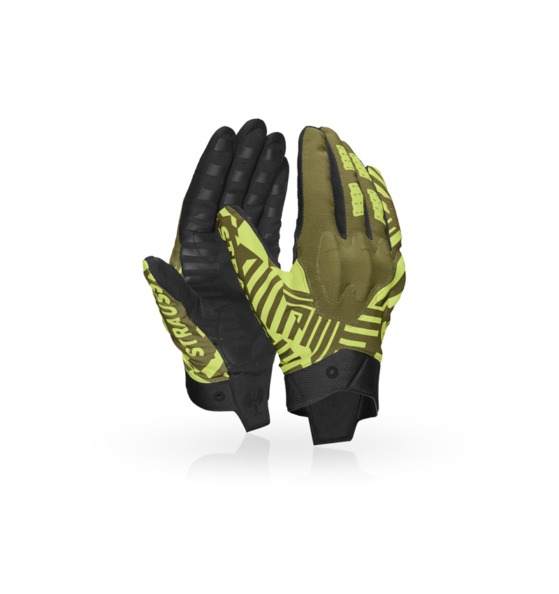 Hybrid: Handschuhe e.s.trail, light graphic + schwarz/wacholdergrün/limegrün