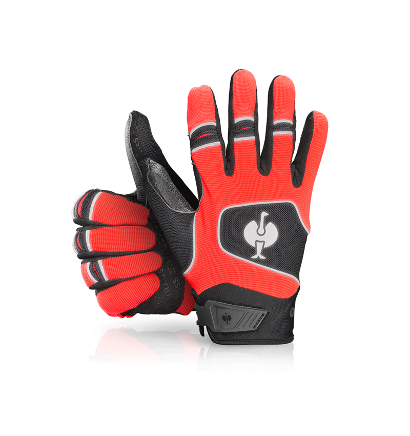 Arbeitsschutz: Handschuhe e.s.ambition + schwarz/warnrot