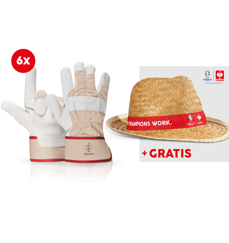 Kollaborationen: 6x Vollleder-Handschuhe Phoenix + EURO2024 Hut
