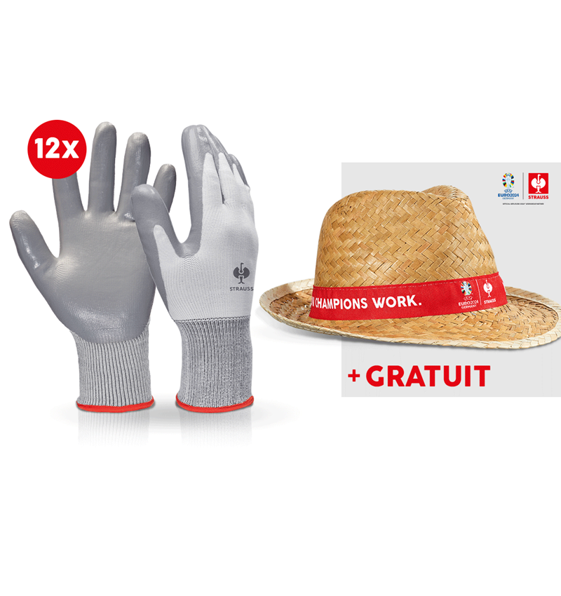 Collaborations: 12x Gants Nitrile Flexible + chapeau EURO2024 + blanc