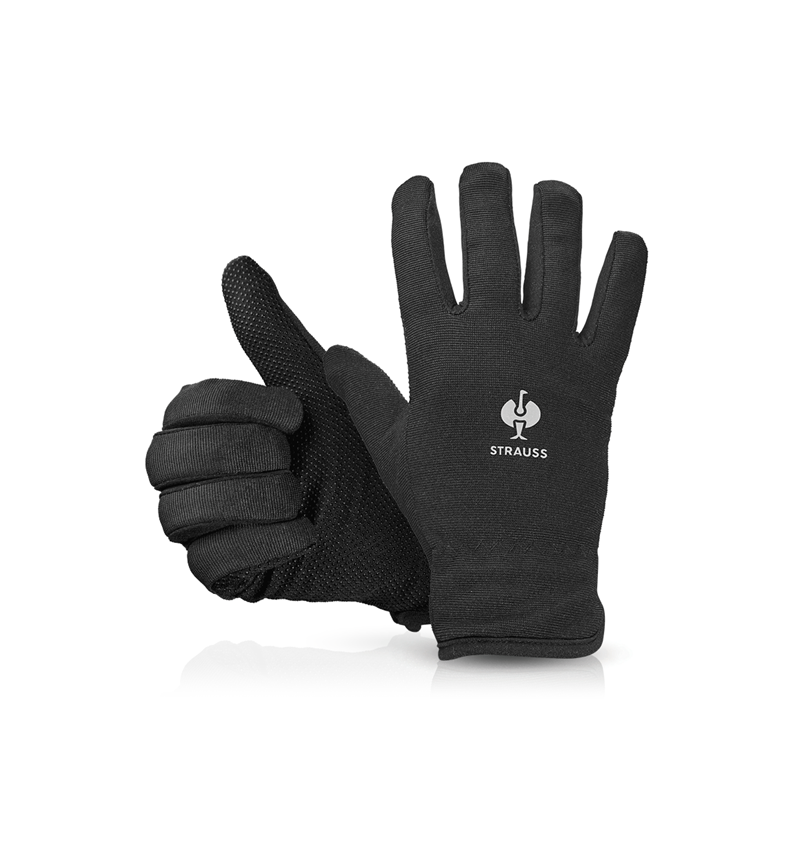 Coated: e.s. Winter gloves Fleece Comfort + black