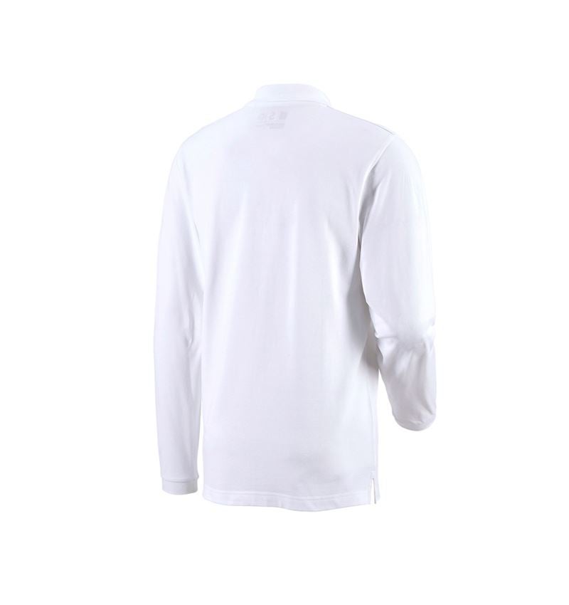Shirts & Co.: e.s. Longsleeve-Polo cotton Pocket + weiß 2