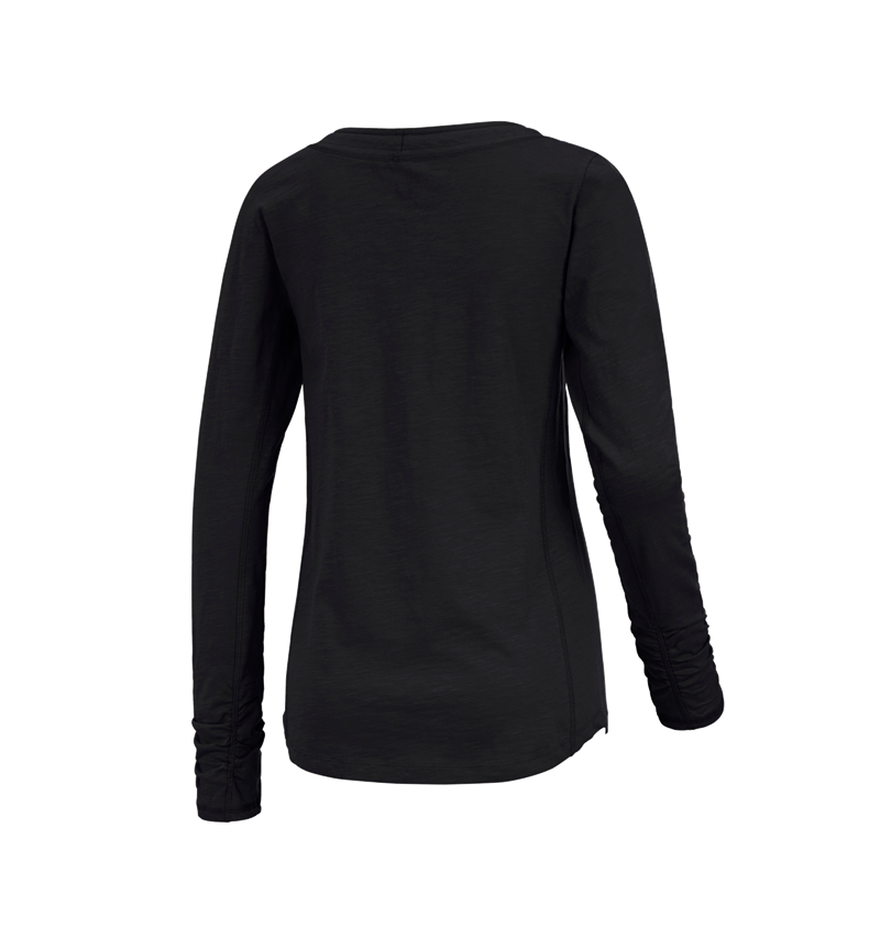 Shirts, Pullover & more: e.s. Long sleeve cotton slub, ladies' + black 1