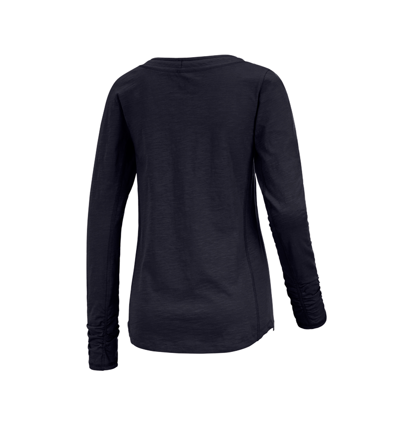 Shirts, Pullover & more: e.s. Long sleeve cotton slub, ladies' + navy 1