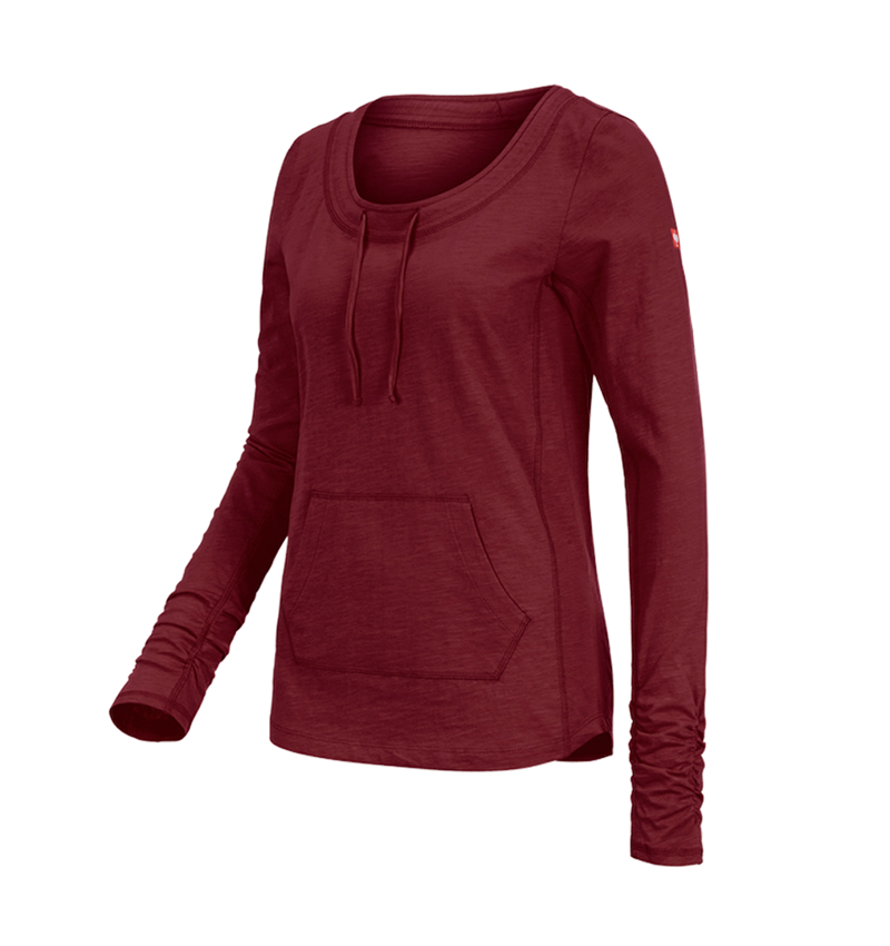 Shirts, Pullover & more: e.s. Long sleeve cotton slub, ladies' + ruby
