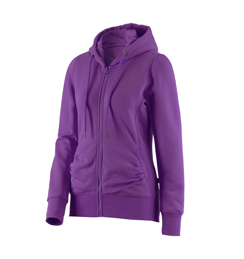 Hauts: e.s. Hoody sweat zippé poly cotton, femmes + violet 1
