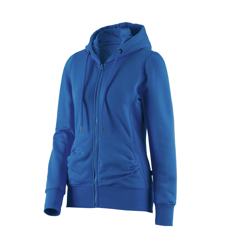 Shirts, Pullover & more: e.s. Hoody sweatjacket poly cotton, ladies' + gentianblue