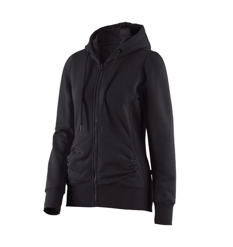 Topics: e.s. Hoody sweatjacket poly cotton, ladies' + black