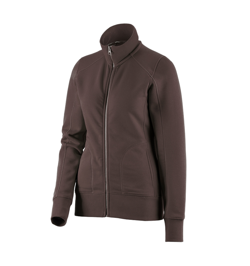 Shirts, Pullover & more: e.s. Sweat jacket poly cotton, ladies' + chestnut