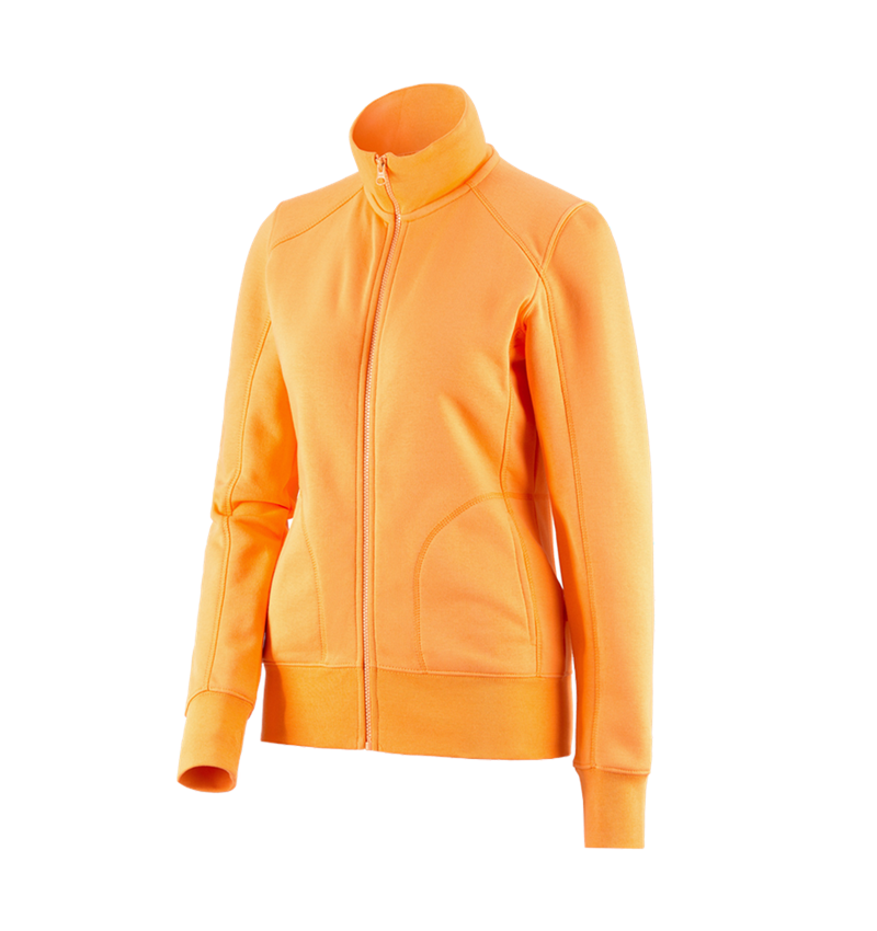 Hauts: e.s. Veste sweat poly cotton, femmes + orange clair