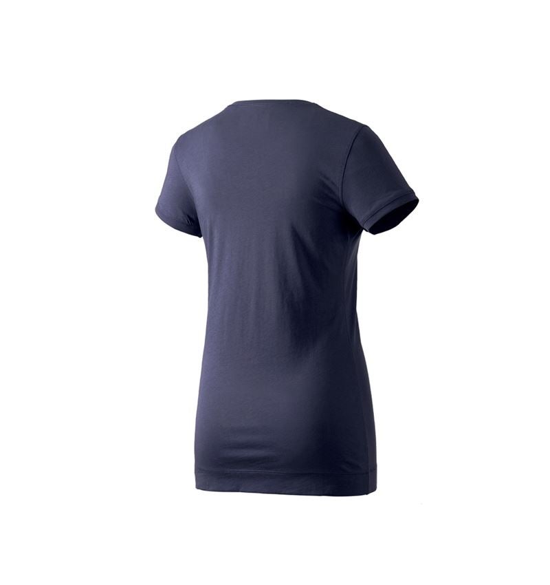 Hauts: e.s. Long shirt cotton, femmes + bleu foncé 2