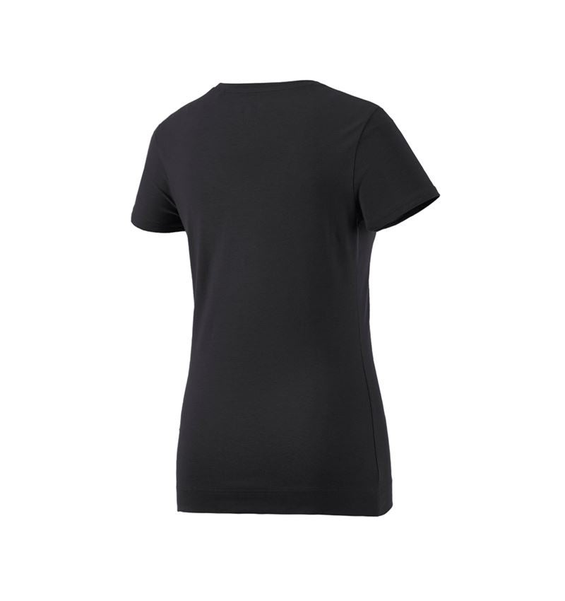 Hauts: e.s. T-shirt cotton stretch, femmes + noir 3