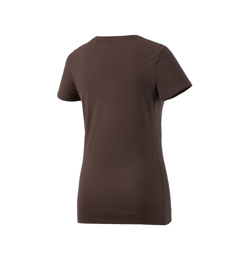 Hauts: e.s. T-shirt cotton stretch, femmes + marron 3