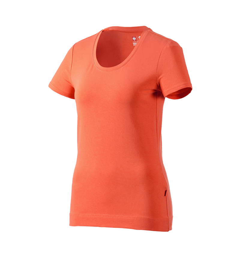Hauts: e.s. T-shirt cotton stretch, femmes + nectarine 2