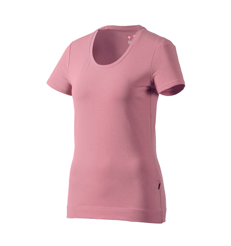 Hauts: e.s. T-shirt cotton stretch, femmes + vieux rose 2
