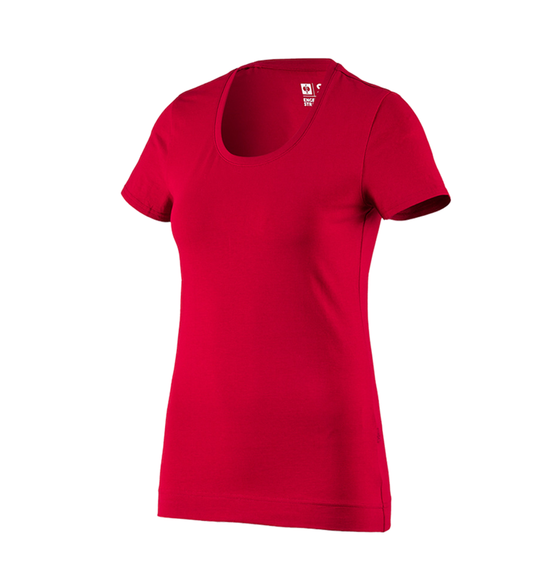 Shirts & Co.: e.s. T-Shirt cotton stretch, Damen + feuerrot 3