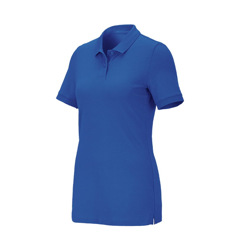 Shirts & Co.: e.s. Piqué-Polo cotton stretch, Damen + enzianblau 2