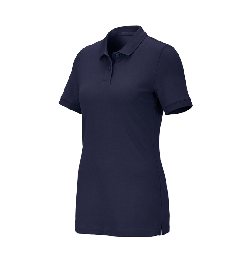 Shirts & Co.: e.s. Piqué-Polo cotton stretch, Damen + dunkelblau 2