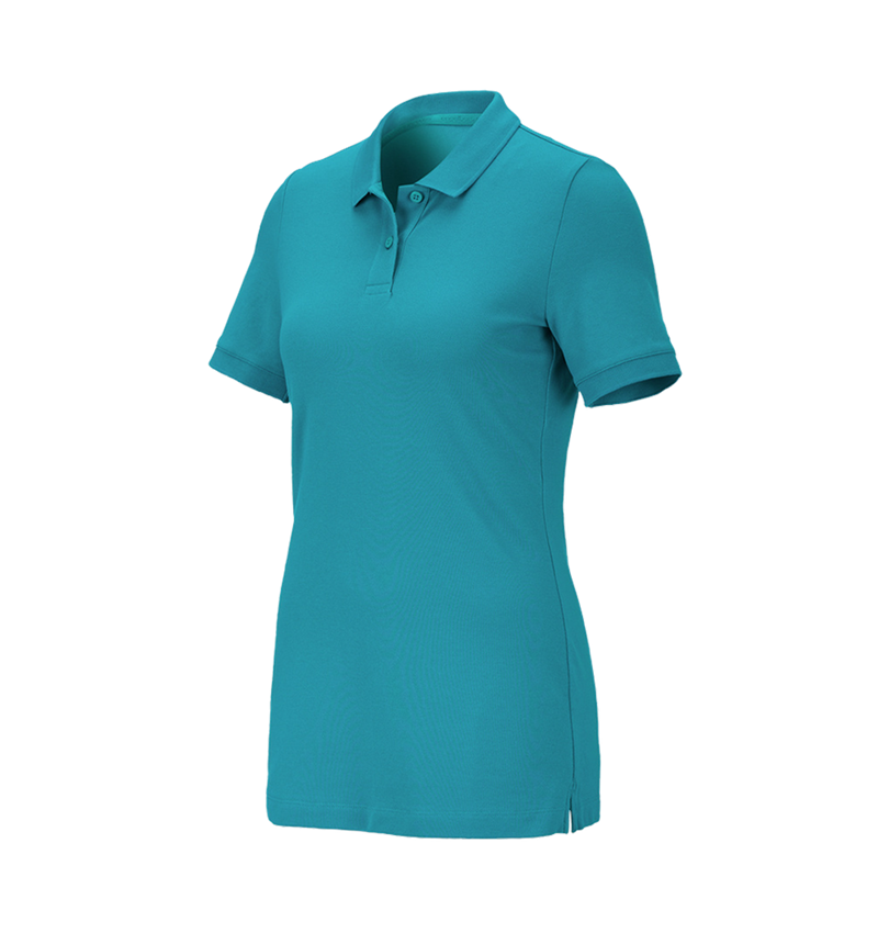 Shirts & Co.: e.s. Piqué-Polo cotton stretch, Damen + ozean 2