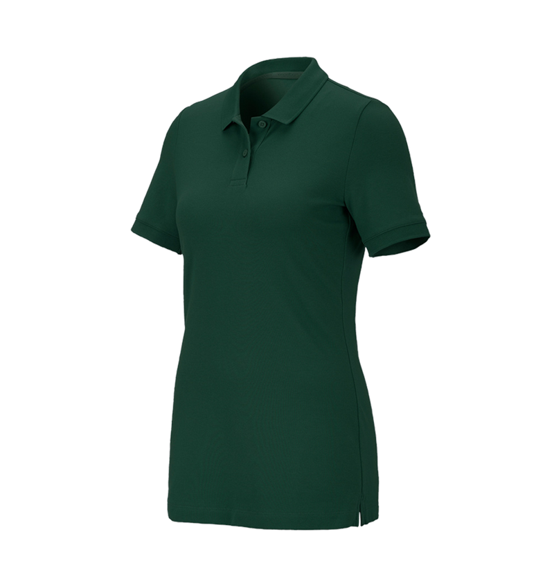 Shirts & Co.: e.s. Piqué-Polo cotton stretch, Damen + grün 2