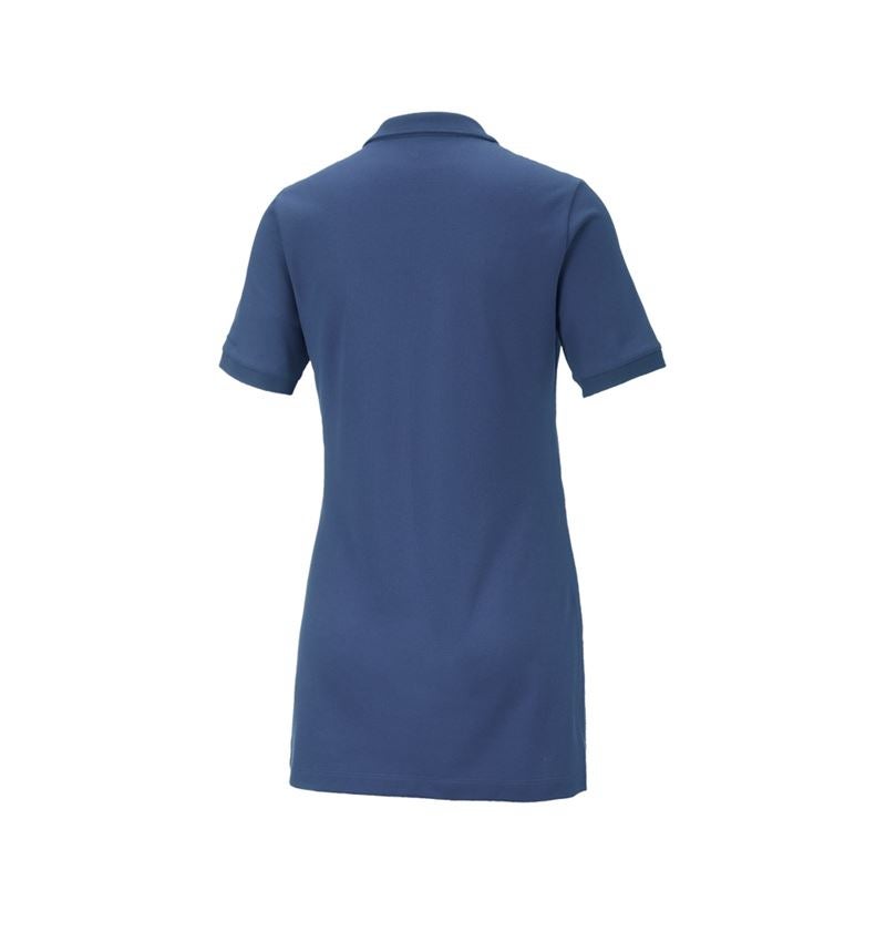 Gardening / Forestry / Farming: e.s. Pique-Polo cotton stretch, ladies', long fit + cobalt 3