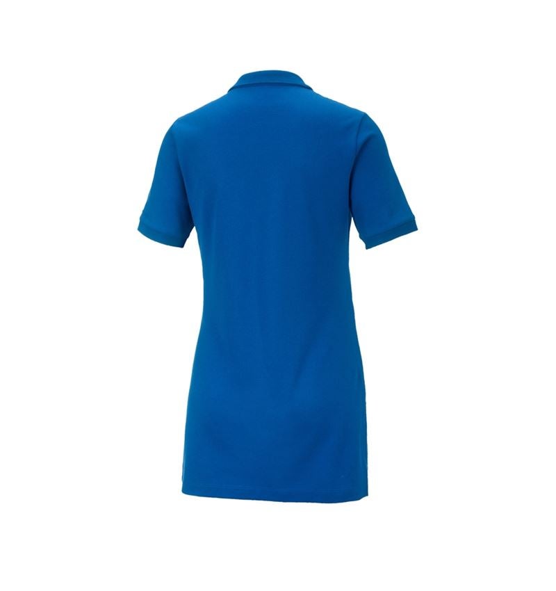 Gardening / Forestry / Farming: e.s. Pique-Polo cotton stretch, ladies', long fit + gentianblue 3