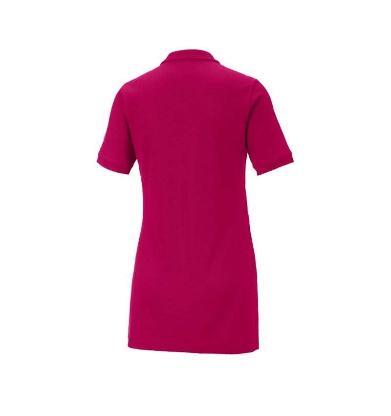 Shirts & Co.: e.s. Piqué-Polo cotton stretch, Damen, long fit + beere 3