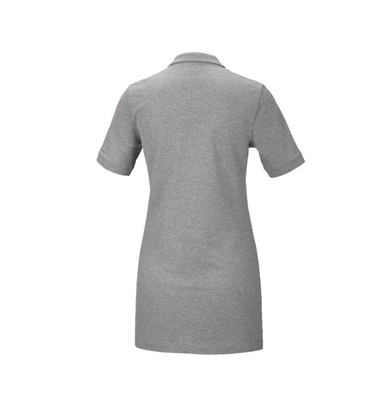 Gardening / Forestry / Farming: e.s. Pique-Polo cotton stretch, ladies', long fit + grey melange 3