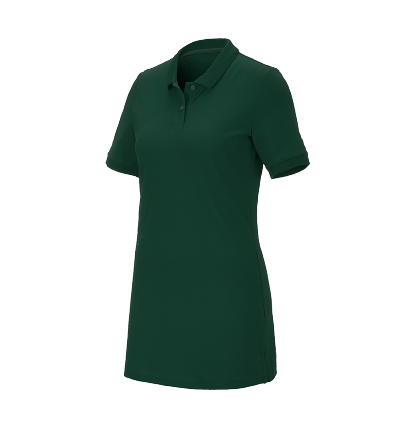 Shirts, Pullover & more: e.s. Pique-Polo cotton stretch, ladies', long fit + green 1