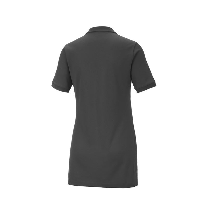 Shirts & Co.: e.s. Piqué-Polo cotton stretch, Damen, long fit + anthrazit 3